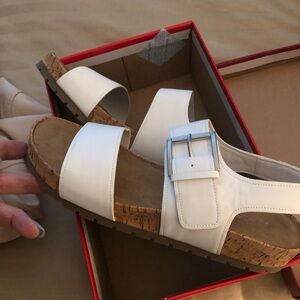 Aerosoles white sandals